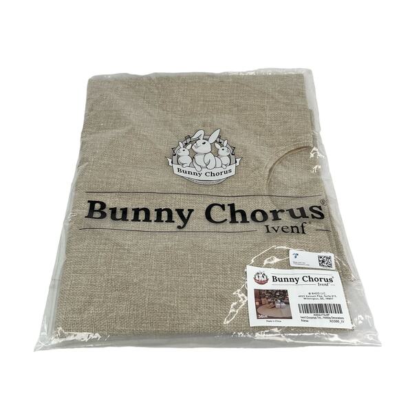 Bunny Chorus Ivenf Double-Layer Burlap Tree Skirt 36" Rustic Jute Christmas New - Picture 9 of 13